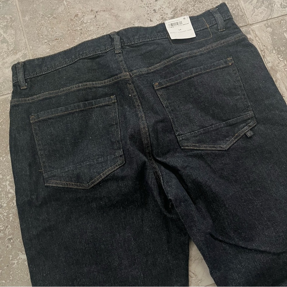 NWT Cotton On Beckley Straight Leg Jeans, Rinsed Indigo, Size 34 New w/Tag - Picture 7 of 9